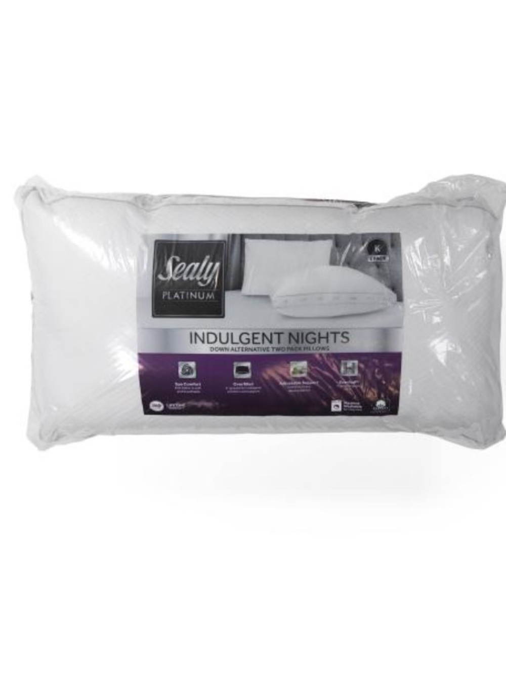 SEALY Platinum Indulgent Nights
Down Alternative Pillow, 2 Pack